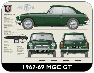 MGC GT (disc wheels) 1967-69 Place Mat, Medium